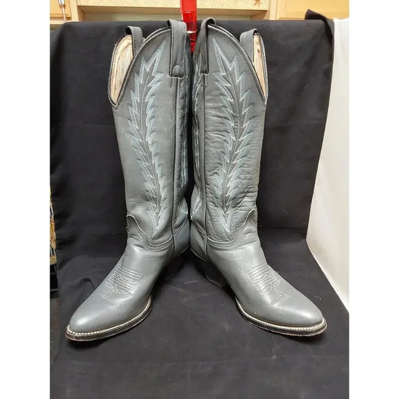 ABILENE LADIES Leather Gray Cowboy Boots Size 7 1/2M  model 7352 9020 1036. - Picture 1 of 7